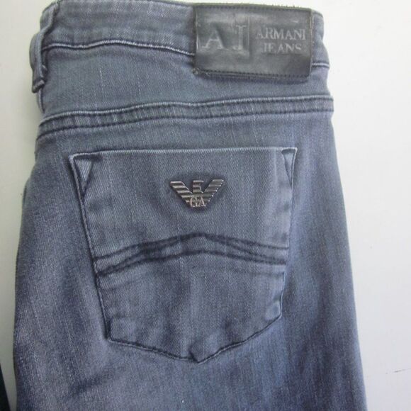 Armani Jeans AJ Womens Size 26 Gray Low Rise Straight Leg Slim Denim - Picture 4 of 10